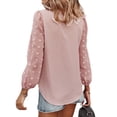 thumbnail image 5 of Seyurigaoka Autumn New Casual Loose Female Spring and Summer Long-Sleeve V-neck Shirt T-Shirt Top, 5 of 8