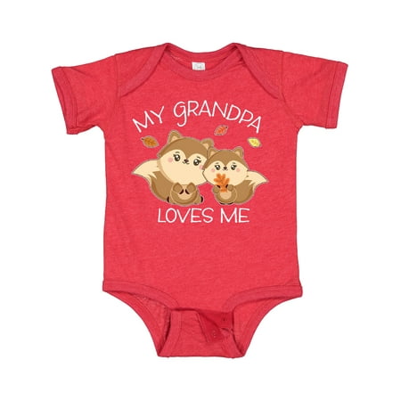 

Inktastic My Grandpa Loves Me with Cute Squirrels in Autumn Gift Baby Boy or Baby Girl Bodysuit