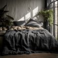thumbnail image 3 of Grey Linen Duvet Cover - King, Queen, Twin Sizes, 3 of 7