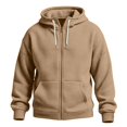 thumbnail image 5 of Oversized Full Zip Hoodies Mens Long Sleeve Drawstring Hooded Sweatshirt Baggy Waffle Knit Fall Winter Drawstring Athletic Jackets for Men, 5 of 5