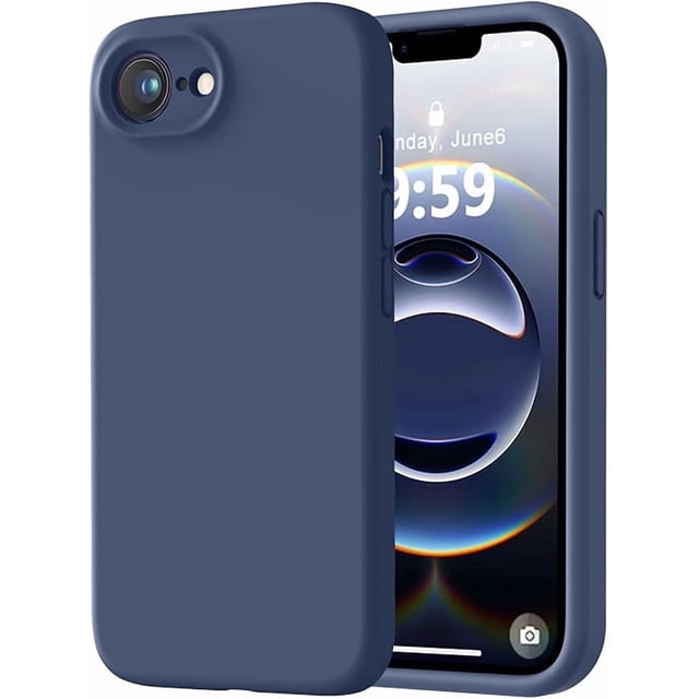 Funda de Silicona Premium, Forro de Microfibra Suave, a Prueba de Golpes, para iPhone 16e/17e 6.1", Azul Marino