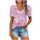 thumbnail image 1 of Blusas de Manga Corta para las Mujeres, Blusa de Camiseta Suelta Casual Hecha de Tela Cómoda para Todo el Uso Diario de Temporada, Blusas para las Mujeres Casual, 1 of 9