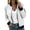 White, variant on Black Bomber Jacket Women Lightweight Long Sleeve Zip Up Fall Jacket with Pockets