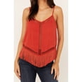 thumbnail image 3 of Idyllwind Women's Briarwick Jacquard Print Fringe And Lace Tank Top Dark Orange Large  US, 3 of 4