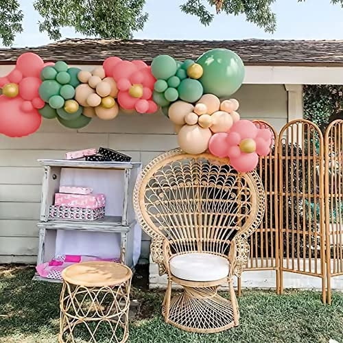 Decoraciones para Baby Shower 135 Pzas, Kit de Guirnalda Globo Rosa Salvia con Arco Globo Onemere Onemere