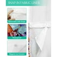 thumbnail image 3 of No Hook Shower Curtain with Snap in Liner, Watercolor Summer Ocean Octopus Blue Hotel Shower Curtains for Bathroom, Washable Shower Curtain Liner Set with Mesh Top Window, 66"x72", 3 of 6
