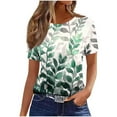 thumbnail image 2 of Yotami Short Sleeve Top for Women Summer Plus Size T-Shirt for Outdoor Round Neck Floral Print Comfortable Tee Green XXXL, 2 of 3