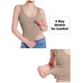 thumbnail image 6 of Made by Olivia Women's Four-way Stretch V-Neck Ribbed Seamless Crop Top -Made in USA, 6 of 6