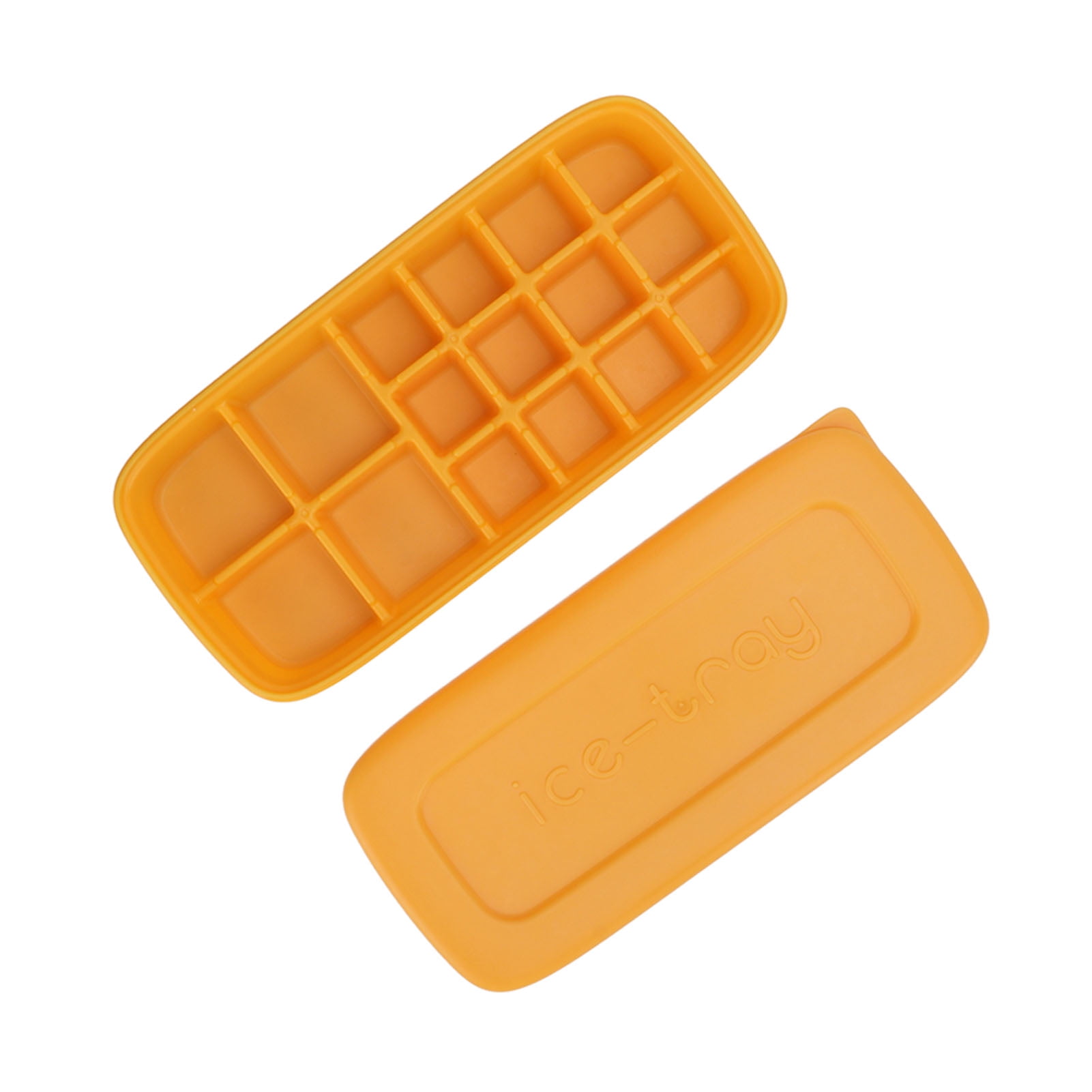 Ice??Tray, Soft?Reusable Large?Capacity DIY Clear Ice??Maker Multipurpose  For Office For Home For Bar Yellow