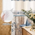thumbnail image 3 of No Hook Shower Curtain, Texas Star Rustic Shower Curtains for Bathroom with See Through Top Window, Country Blue Berry Brown Wooden Plank Waterproof & Washable Bath Curtain Stall 48"x72", 3 of 9