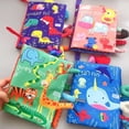 thumbnail image 1 of Libros sensoriales de cola de animales de dibujos animados para bebés de 0 a 12 meses libros de tela suave para bebés juegos Montessori juguetes de desarrollo para bebés de 1 año, 1 of 4