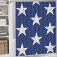 thumbnail image 5 of 4 Piece Shower Curtain Sets Bathroom Shower Curtain Set with Rugs Blue And White Stars Pattern Waterproof Fabric Bath Curtain Independence Day 4th of July for Bathroom Decor Set, 5 of 8