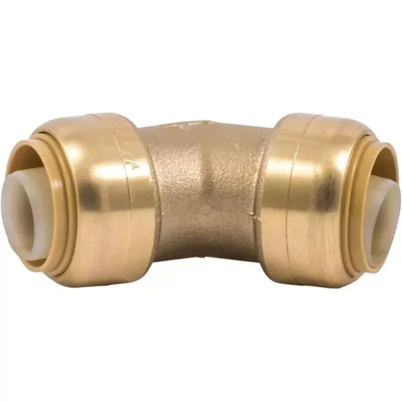 2-Piece 3/4 Inch SharkBite Push-to-Connect Brass 45-Degree Elbow Fittings, Lead-Free Plumbing Connectors
