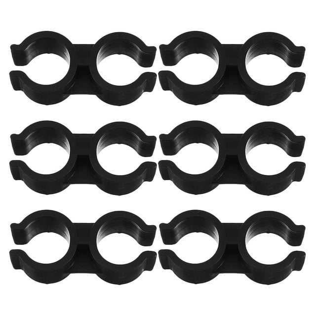 6pcs Double Head Plastic Pipe Clips Clamps Pipe Brackets Dual Pipe Connection Pipe Support Bracket Clamp Pipe Connection Bracket