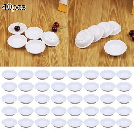 

40pcs Dipping Soy Sauce Cup Plastic Sauce Bowl Seasoning Dish Appetizer Plates