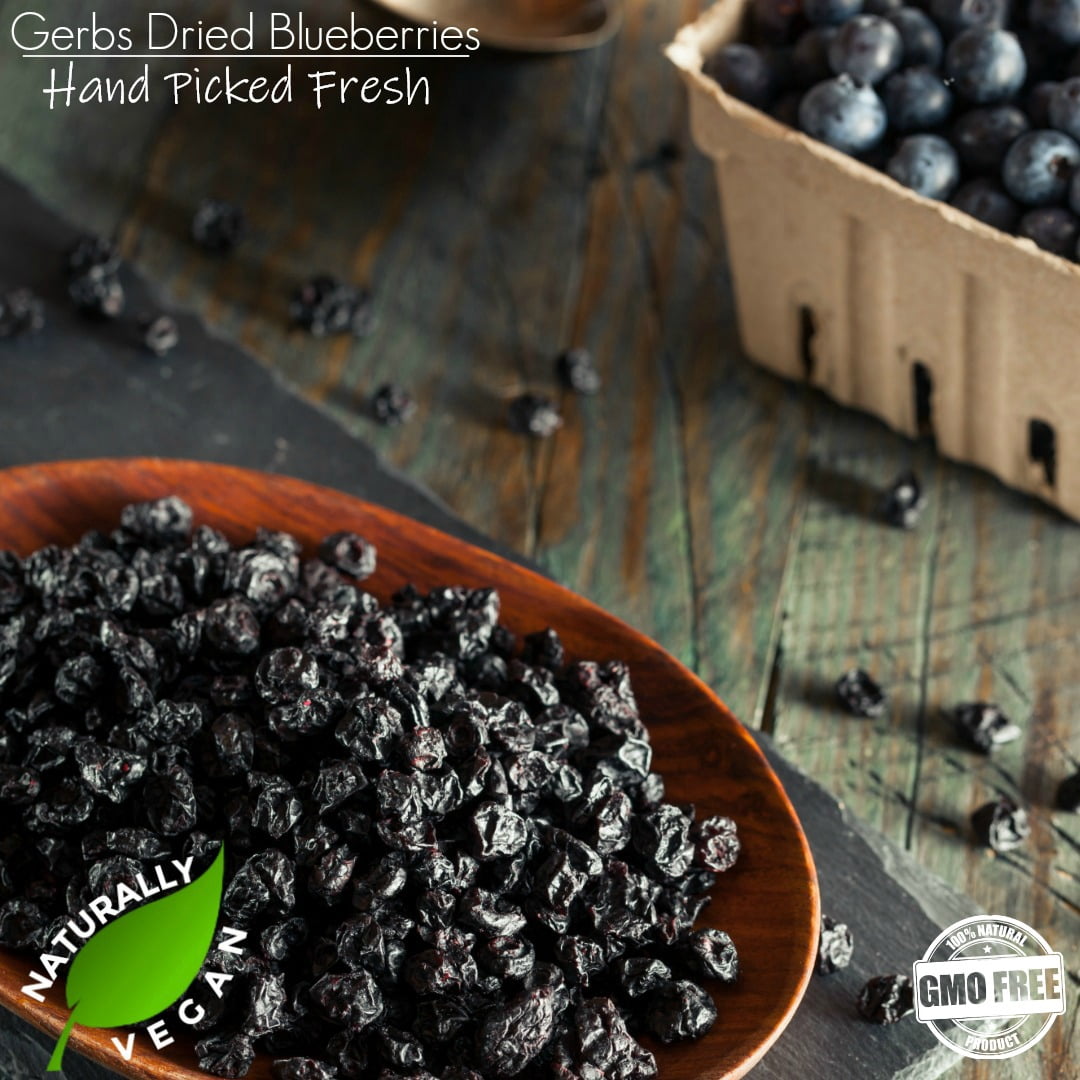 Dried Blueberries by Gerbs - 2 LBS - Sweetened - Unsulfured - Top 14 Food Allergen Free & NON GMO