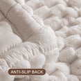 thumbnail image 4 of Nalqet 27.6×47.2 inch Plush Sofa Slipcovers Honeycomb Pattern for 2 Cushion Couches – Washable Fuzzy Non Slip Furniture Protector Couch Cover for Pets and Dogs Cats, Beige White, 4 of 8
