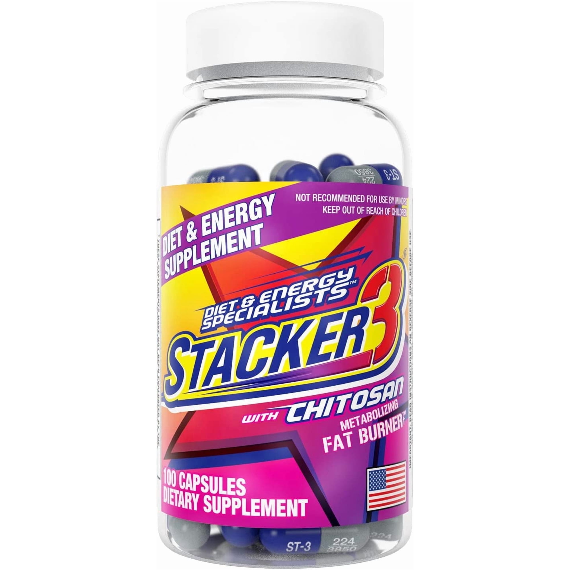 Stacker 3 - 100ct Dietary Supplement & Fat Burner & Weight Loss *Exp 07/2029*