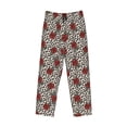 thumbnail image 4 of Goofa Leopard Print Rose Printed Soft Pajama Pants for Men, Wide Leg Comfy Casual Lounge Yoga Pants-, 4 of 9