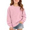 thumbnail image 3 of Girls Soft Pullover Sweatshirts Crewneck Comfortable Long Sleeve Sweatshirt with Pocket Elastic Cuffs Gentle on skin Durable, 3 of 9