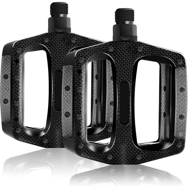 Pedales de bicicleta, pedales universales Pedales de bicicleta de montaña Plataforma ancha antideslizante duradera para bicicleta de montaña de 9/16 "BMX Bicicleta de carretera plegable Accesorios de