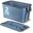 thumbnail image 1 of CleverMade Cestas plegables para la colada, color vaquero/gris sombra, 2 unidades, 60 L (16 gal), cesta plegable para la colada con marco de alambre emergente resistente y asas de transporte, cesta pl, 1 of 5