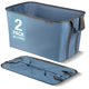 thumbnail image 1 of CleverMade Cestas plegables para la colada, color vaquero/gris sombra, 2 unidades, 60 L (16 gal), cesta plegable para la colada con marco de alambre emergente resistente y asas de transporte, cesta pl, 1 of 5