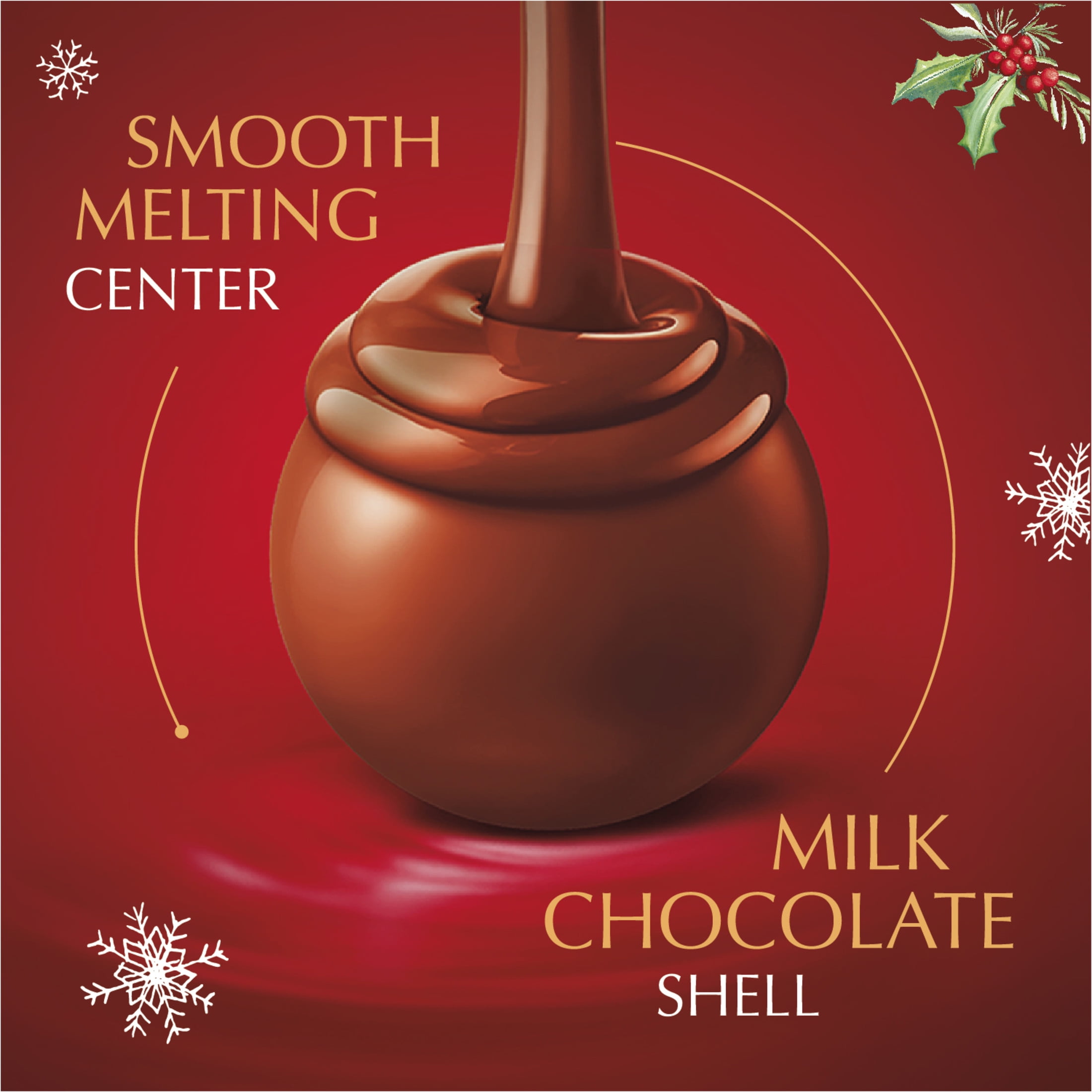 (4 pack) Lindt LINDOR Milk Chocolate Christmas Candy Truffles Favor Gift, 2.1 oz.