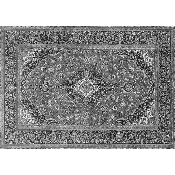 Ahgly Company Indoor Rectangle Medallion Gray Traditional Area Rugs, 5' x 7'