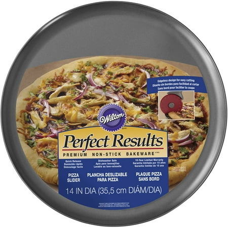 Wilton Perfect Results Non-Stick Pizza Slider Pan, 14 (Best Non Stick Pizza Pan)