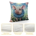thumbnail image 4 of Orinice Pig Flowers Sun Graphic Decorative Cushion Throw Pillow Cover Short Plush 1PC for Home Couch Living Room Bed Sofa Pillowcase Spring Theme 12x12in, 4 of 5