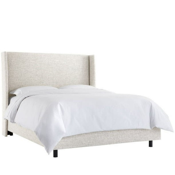 Skyline Upholstered Wingback King Bed In White Com Skyline Upholstered Wingback King Bed, Wingback King Size Bed