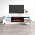thumbnail image 7 of Duke 01 BL-EF Fireplace TV Stand for TVs up to 70", Modern High Gloss 63" Entertainment Center, Electric Fireplace TV Media Console with Storage Cabinets and LED Lights, 7 of 7