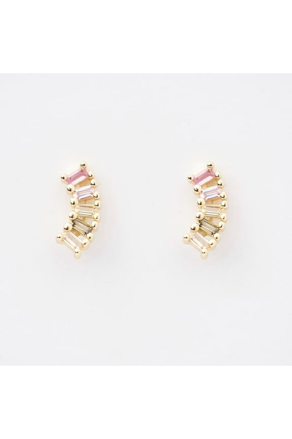Iris Baguette Gemstone Stud Earrings
