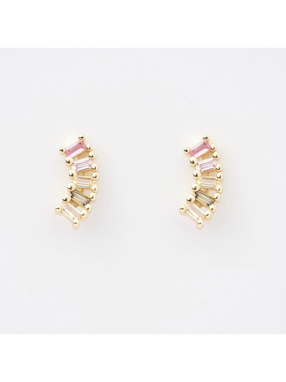 Iris Baguette Gemstone Stud Earrings