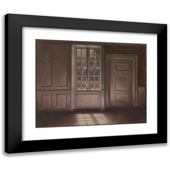 Vilhelm Hammershøi 14x12 Black Modern Framed Museum Art Print Titled - Moonlight, Strandgade 30 (1900-1906)