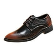 thumbnail image 2 of Hoshose Mens Dress Shoes Leather Low Heel Work Business Formal Shoes Comfort, 2 of 9