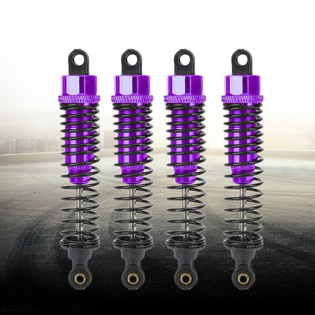 Amortisseur Rc Amortisseur Rc Pièces de Voiture 4Pcs Rc hors Route Véhicule Métal Amortisseur Partie pour HSP 106004 Télécommande Voiture Accessoirepurple