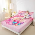 thumbnail image 3 of Erosebridal Cute Mermaid Pattern Queen Sheet Sets,Ocean Life Sea Animal Bed Set For Girls Teens 4-Piece, 3 of 6