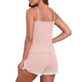 thumbnail image 3 of MINTREUS Womens Cami Pajamas Sets 2 Piece Camisole Lounge Pjs Set Lace Trim Sleepwear with Shorts, 3 of 9