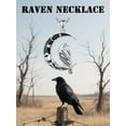 thumbnail image 5 of WINNICACA Gothic Jewelry Raven Pendant Necklace 925 Sterling Silver Crescent Moon Necklace Black Jewelry Mothers Valentines Day Birthday Gifts for Women, 5 of 6