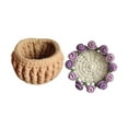 thumbnail image 4 of Kit de crochet para principiantes Decoración de la montaña de flores de crochet Decoración del hogar Completo Floral Coaster para la oficina en casa Púrpura, 4 of 8
