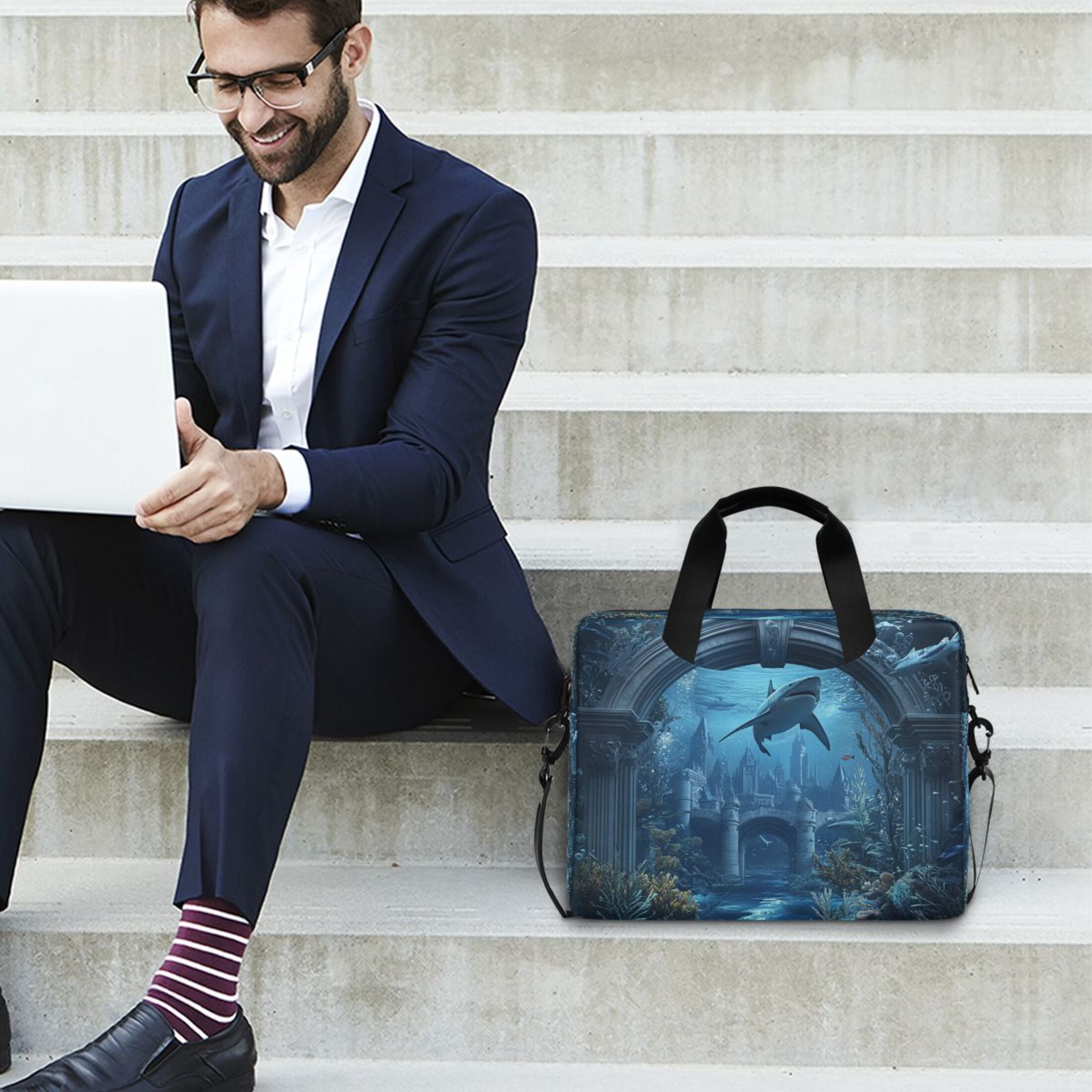 16" Laptop Tote Bag Laptop Sleeve Case Computer Briefcase for Work & Travel Undersea Fantasy World