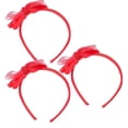 thumbnail image 3 of Bowknot Hair Hoops 3Set Red Headdresses Women Party Accessory Holiday Gathering, 3 of 4