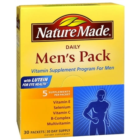 Nature Made Daily Men's Pack Vitamin Supplement Program 30 Each (Pack of