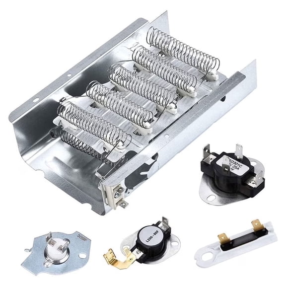 279838 Dryer Heating Element with  Thermostat Thermal Fuse 279816 3392519 Replacement for Whirlpool Kenmore Maytag Amana Dryer Adapter