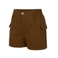 thumbnail image 5 of TRUBKH shorts for women athletic shorts for women linen shorts womens shorts casual bermuda shorts for women Women's High Waist Button Streetwear Cargo Shorts With Pockets Brown M, 5 of 9