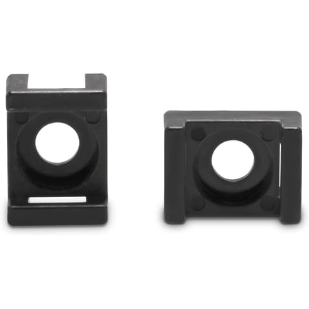 Saddle-type tie bracket - installation block for cable, wire, and electrical wire organization - tie installation base - saddle-type anchor point for securing wire bundles - 100-pack, black