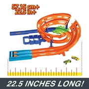 Hot Wheels Whip Around Raceway Track Set, Includes 2 Toy Cars in 1:64 Scale, Easy Storage