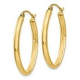 thumbnail image 2 of Primal Gold 14 Karat Yellow Gold 3mm Oval Hoop Earrings, 2 of 4